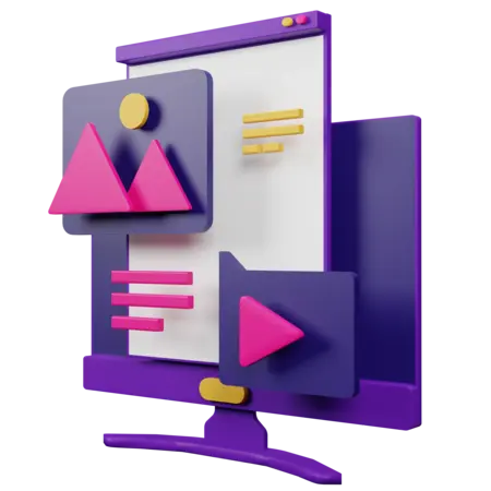3D Screen Mockup With Analytics